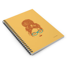 Load image into Gallery viewer, Ashley Messy Bun Spiral Lined Ruled Notebook - Yellow & Brown
