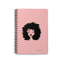 Load image into Gallery viewer, Lucy Curls Spiral Ruled Journal - Black & Pink
