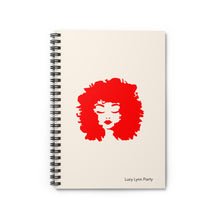 Load image into Gallery viewer, Lucy Curls Spiral Lined Ruled Notebook - Cream & Red