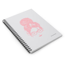 Load image into Gallery viewer, Ashley Messy Bun Spiral Lined Ruled Notebook - Light Pink & Gray