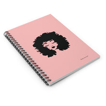 Load image into Gallery viewer, Lucy Curls Spiral Ruled Journal - Black & Pink
