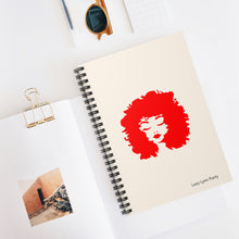 Load image into Gallery viewer, Lucy Curls Spiral Lined Ruled Notebook - Cream & Red