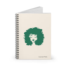 Load image into Gallery viewer, Lucy Curls Spiral Lined Ruled Notebook - Cream & Emerald Green