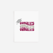 Load image into Gallery viewer, Wavy Congrats Graduation Card with Cap