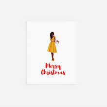 Load image into Gallery viewer, Christmas Card Melanin Woman 6 Pack