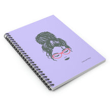 Load image into Gallery viewer, Ashley Messy Bun Spiral Lined Ruled Notebook - Purple
