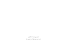 Load image into Gallery viewer, back of card. has lucylynnparty.com and create joyful memories centered towards bottom