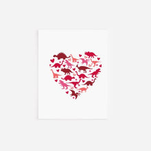 Load image into Gallery viewer, Colorful Dinosaur Heart Valentine's Day Card