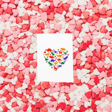 Load image into Gallery viewer, Colorful Dinosaur Heart Valentine's Day Card