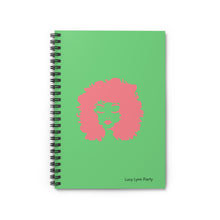 Load image into Gallery viewer, Lucy Curls Spiral Lined Ruled Notebook - Green &amp; Pink
