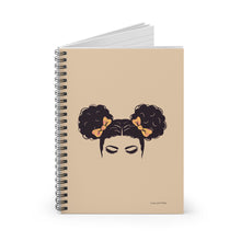 Load image into Gallery viewer, Susie Curly Hair Puff Balls Spiral Lined Ruled Notebook - Light Brown
