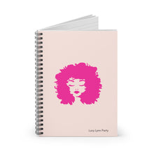 Load image into Gallery viewer, Lucy Curls Spiral Lined Ruled Notebook - Blush &amp; Fuschia Pink
