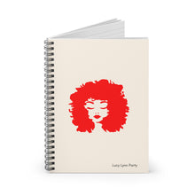 Load image into Gallery viewer, Lucy Curls Spiral Lined Ruled Notebook - Cream &amp; Red
