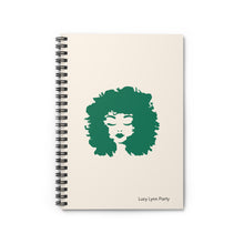Load image into Gallery viewer, Lucy Curls Spiral Lined Ruled Notebook - Cream &amp; Emerald Green

