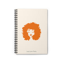 Load image into Gallery viewer, Lucy Curls Spiral Lined Ruled Notebook - Cream &amp; Orange
