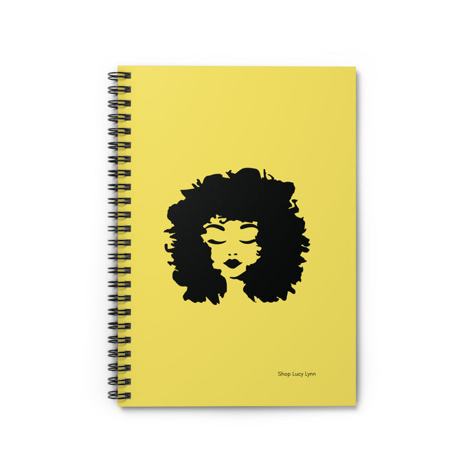 Lucy Curls Spiral Journal - Yellow & Black