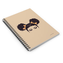 Load image into Gallery viewer, Susie Curly Hair Puff Balls Spiral Lined Ruled Notebook - Light Brown
