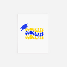 Load image into Gallery viewer, Wavy Congrats Graduation Card with Cap
