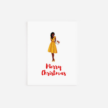 Load image into Gallery viewer, Christmas Card Melanin Woman 6 Pack
